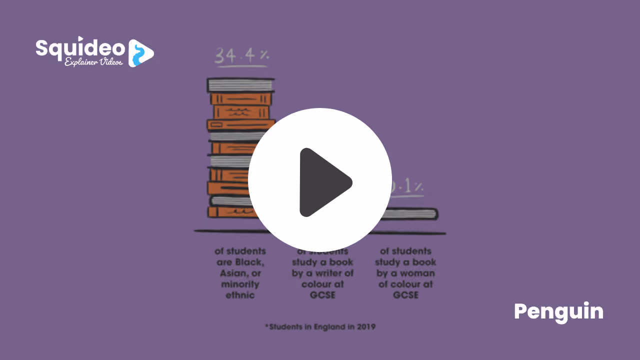 Penguin's Lit in Colour: a hand-drawn stack of orange books beside a single thin book. 34.4% of students in England are Black, Asian or minority ethnic; a far smaller share study a book by a writer of colour at GCSE, and 0.1% one by a woman of colour