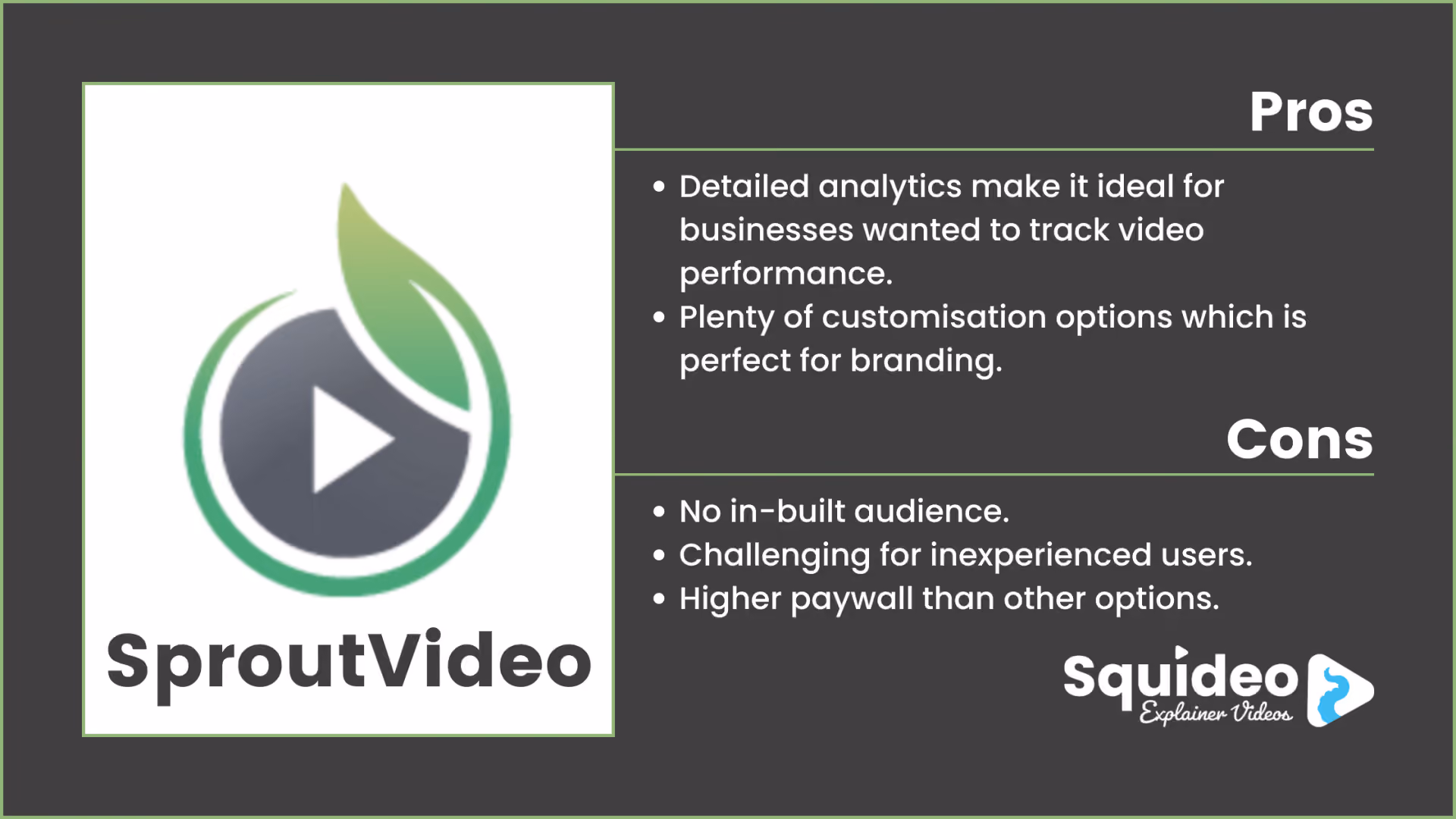 SproutVideo Video Pros and Cons