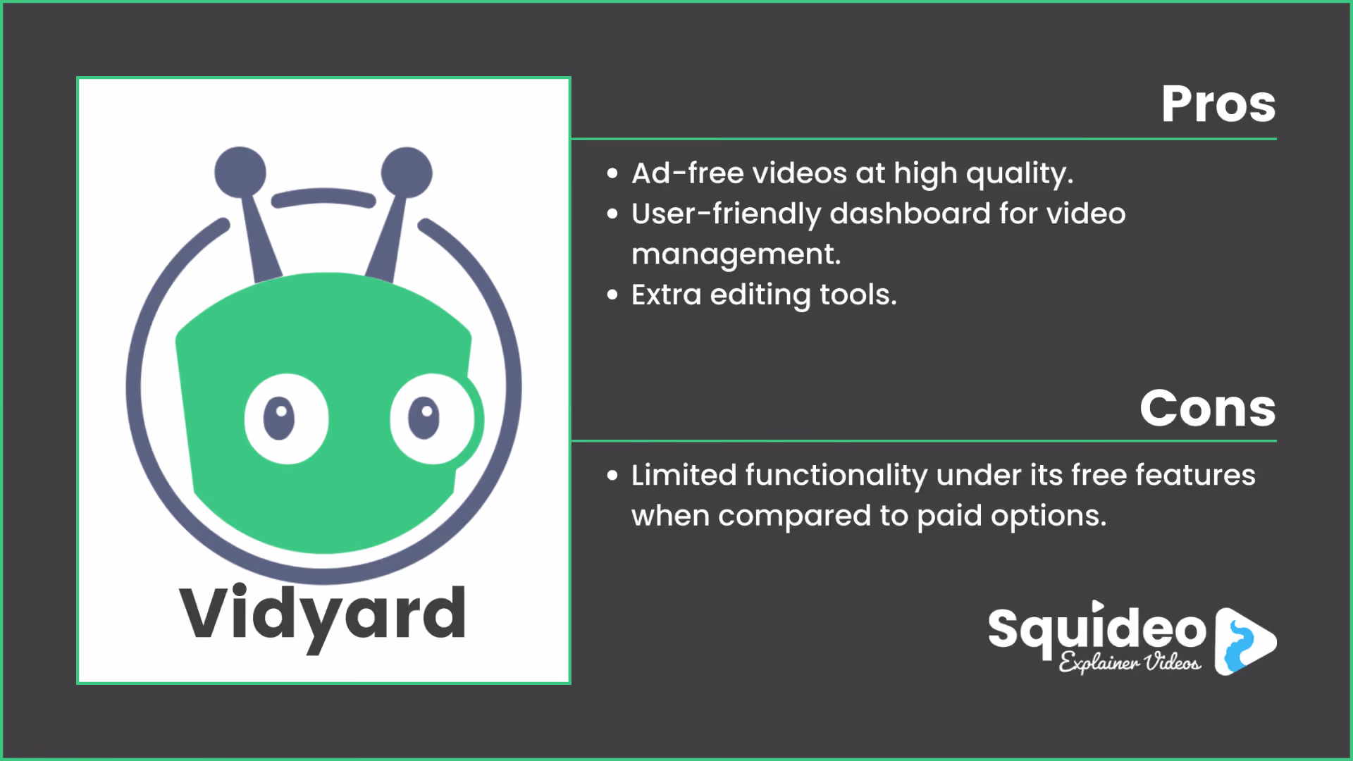 Vidyard Video Pros and Cons