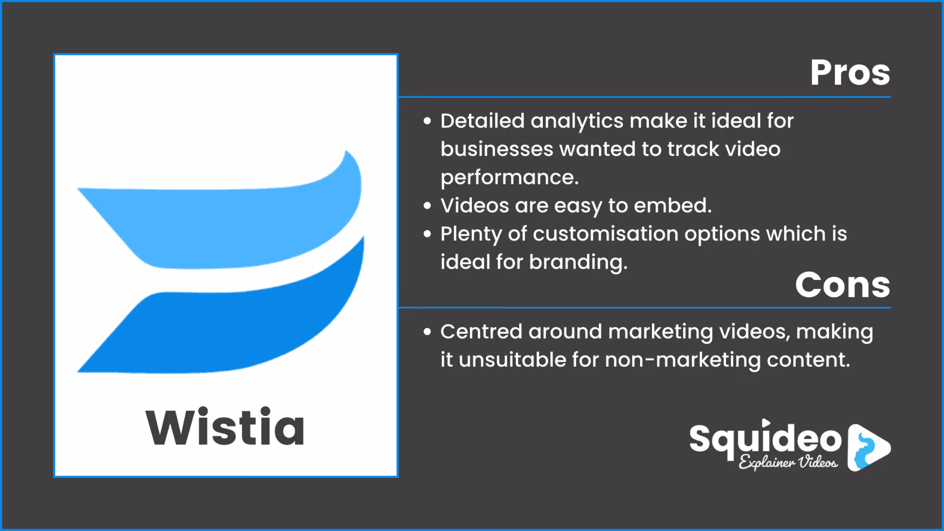 Wistia Video Pros and Cons
